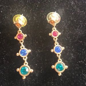 Multi colored gemstone earrings